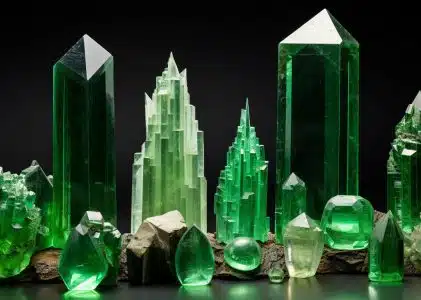 Green crystals for healing: Power and Love